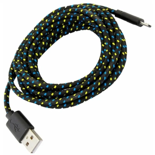 USB kábel 2,8m pletený USB typ A -> microUSB typ B