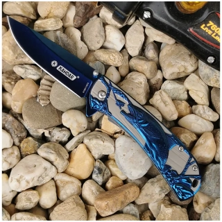 Blue Fish - Vreckový nožík kovový 3D