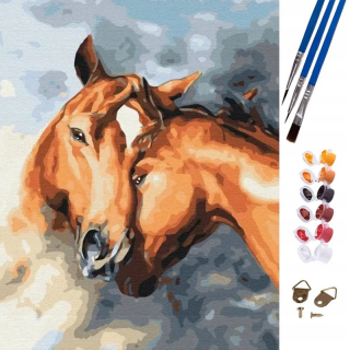 Maľovanie podľa čísel 47x58cm Kone