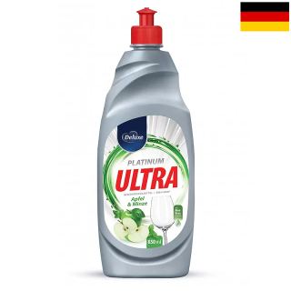 DeLuxe - Čistič na riad Ultra Platinum Apfel & Minz 850ml