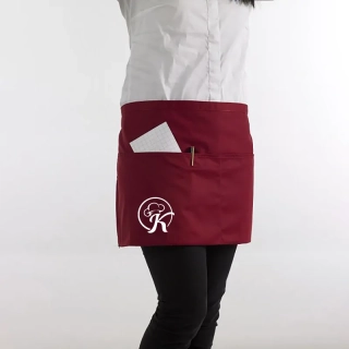 Kuchynská zástera bordová s vlastným vyšívaným motívom