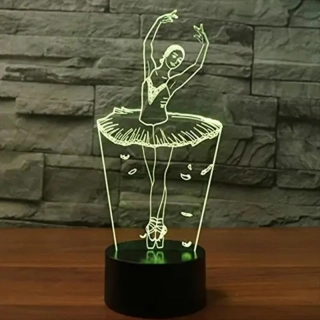 Nočná lampa 3D Baletka s diaľkovým ovládaním