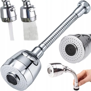 Perlátor – predlžovač na vodovodný kohútik 17 cm s dvoma režimami prúdu