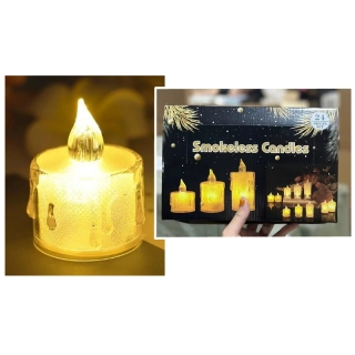 Sviečka LED na batérie s efektom rozliateho vosku 5 x 3,8 cm - teplé svetlo