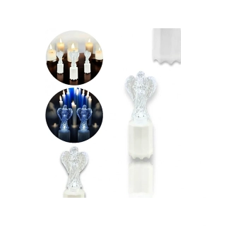 Anjel - Sviečka LED na batérie 16,5 cm - zimný biely