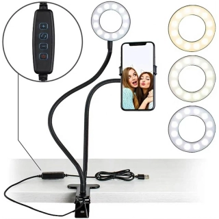 LED selfie kruhová lampa 5W so statívom