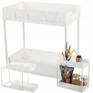 Organizér s výsuvnými policami 40x36x22cm biely