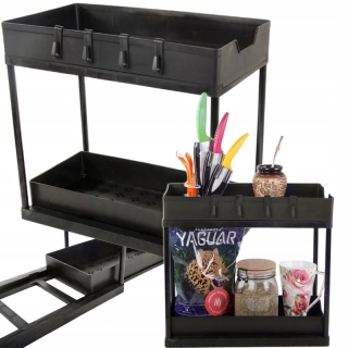 Organizér s výsuvnými policami 40x36x22cm čierny