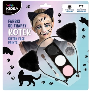 KIDEA - Farby na tvár 3 farby + čelenka