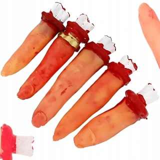 Umelé odrezané prsty na Halloween – sada 5 kusov
