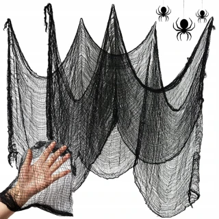 Čierna umelá pavučina 180 × 75 cm – sada 2 kusov
