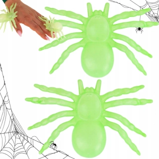 Halloweenska dekorácia Pavúky svietiace v tme 11cm 2ks