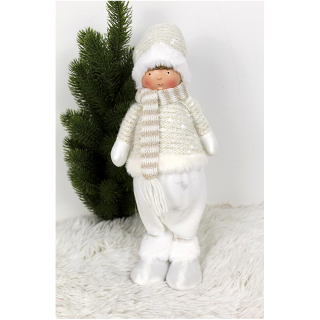 Dievčatko - Bábika vianočná biela 35 cm