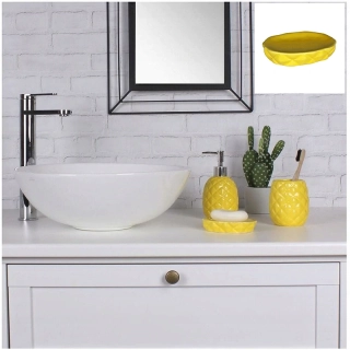 Mydelnička žltá porcelánová - séria Pineapple