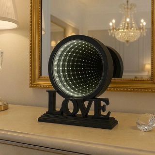 3D Love - Dekoračná lampa 26 LED čierna