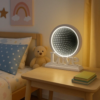 3D Love - Dekoračná lampa 26 LED biele