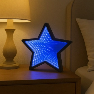 Svetelná dekorácia Mirror Star Black 3D 20 cm
