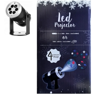 Projektor LED - 4 svetelné rotujúce dekorácie