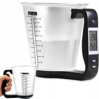 Digitálna kuchynská váha s odmerkou do 1kg čierna