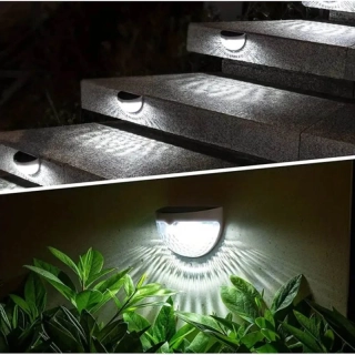 Nástenná solárna lampa 6 LED studená biela