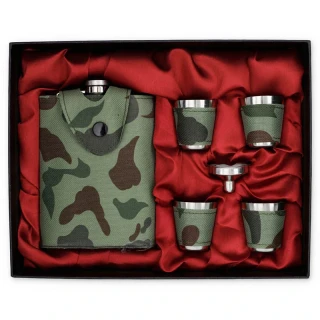 Gentelo darčeková sada s ploskačkou 240 ml a pohárikmi ARMY