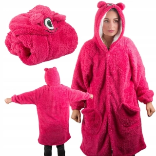 Teplá oversize mikina a deka 2v1 tmavoružová