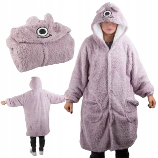 Teplá oversize mikina a deka 2v1 fialová