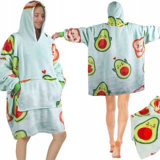 Teplá oversize mikina a deka 2v1 Avokádo