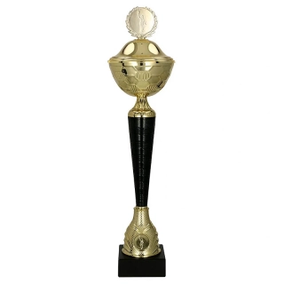 Pohár čierno-zlatý s vrchnákom - 36,5 cm