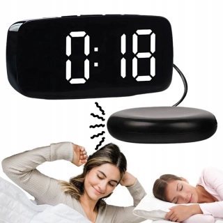 Digitálny LED budík s vibračným alarmom čierny