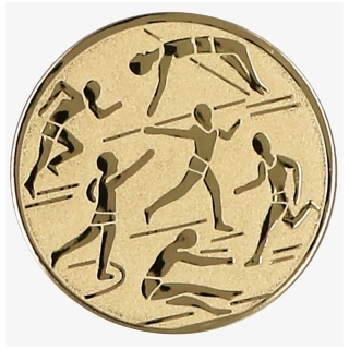 Atletika : Emblém - Nálepka na trofej Ø 50 mm zlatá
