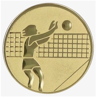 Volejbal Ženy : Emblém - Nálepka na trofej Ø 50 mm zlatá