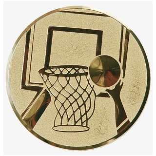 Basketbal : Emblém - Nálepka na trofej Ø 25 mm zlatá