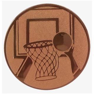 Basketbal : Emblém - Nálepka na trofej Ø 50 mm bronzová