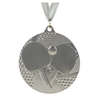 MMC7750/S - Stolný tenis : Medaila kovová strieborná 50 mm