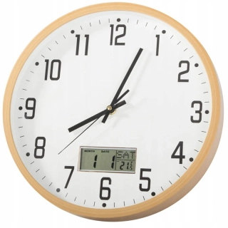 Nástenné hodiny s teplomerom 30cm hnedé