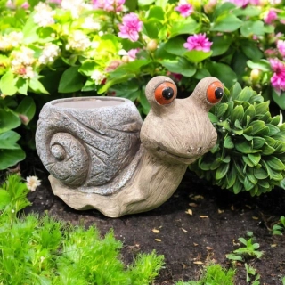 Kvetináč Slimák - Záhradná keramická figúrka: 25 x 17 x 13cm