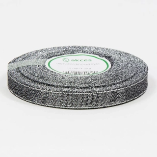 Stuha brokátová - 32,9m x 1,2 cm : strieborná/sivá