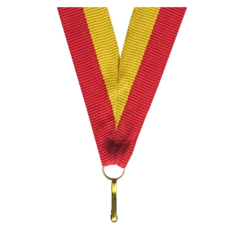 Stuha na medailu 22 mm - yellow/red