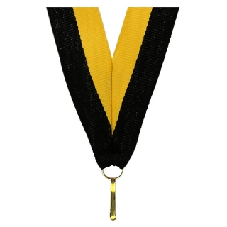 Stuha na medailu 22 mm - yellow/black