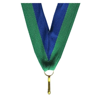 Stuha na medailu 22 mm - blue/green