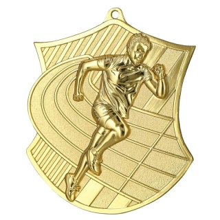 MD8061 - Medaila kovová Beh zlatá - 80 x 60mm / hrúbka 3mm