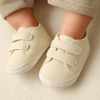 Christopher - Detské topánky - Capáčky béžové menčestrové na suchý zips č.19 - 12cm