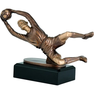 Futbalový brankár - Víťazná trofej na mramorovom podstavci s vlastným textom: 15 cm