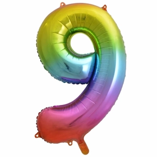 Nafukovací balón 86cm číslo 9 dúhový
