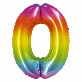 Nafukovací balón 86cm číslo 0: dúhový