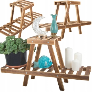 Drevený stojan na kvety 81cm