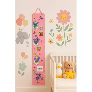 Detský meter na stenu s rámikmi na 6 fotografií: 80 x 18,5cm