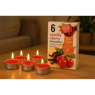 Čajové sviečky s vôňou 6 ks - Vanilla/Cherry