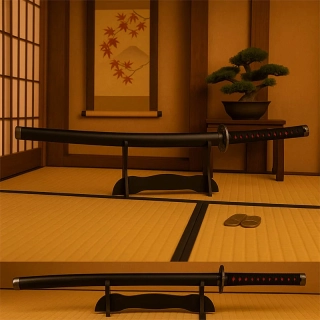 Dekoračná katana s puzdrom a stojanom - Japonský meč samurajov
